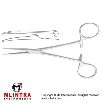 Coller Haemostatic Forceps Curved Stainless Steel, 16.5 cm - 6 1/2" 